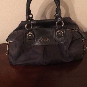 Blue coach hand bag